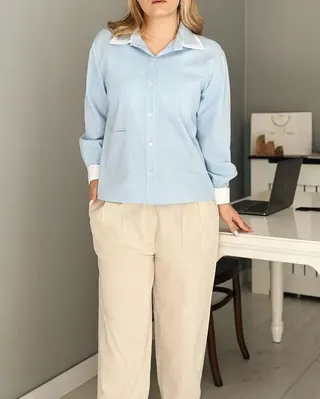 شومیز زنانه آبی نگار ندایی Negar Nedaei مدل Midaa