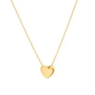 گردنبند طلا 18 عیار زنانه با زنجیر حلقه‌ای (فلامینگو) وی گالری مدل قلب کد N0027