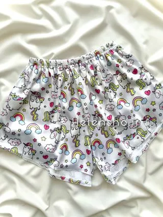 شلوارک ساتن یونی کورن🦄