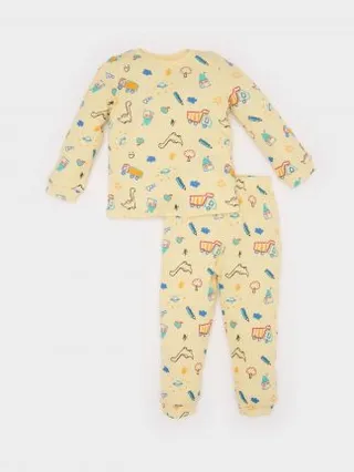 لباس راحتی نوزاد پسر زرد روشن دفکتو