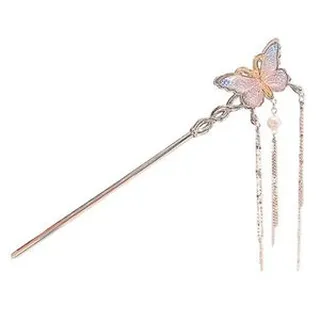 گیره مو زنانه مدل کانزاشی طرح پروانه آویزدار