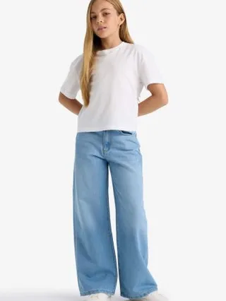 شلوار جین دخترانه آبی روشن دفکتو