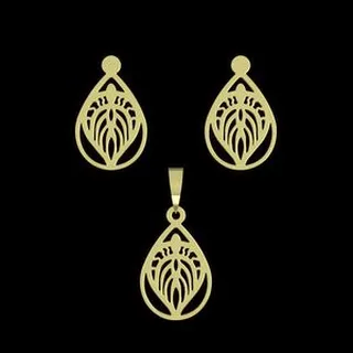 نیم ست طلا 18 عیار زنانه مدوپد مدل هندسی کد NA11702