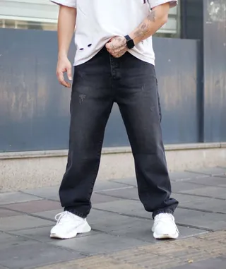 شلوار بگ مردانه پارچه پنبه سنگشور کجراه درجه یک