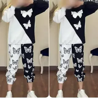 بلوز و شلوار black and white جنس پنبه گلکسی فری38تا46