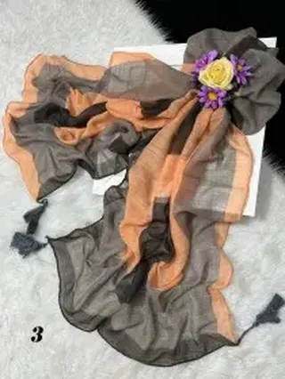 شال نخی بهاره منگوله دار 5 طرح کد 2204574