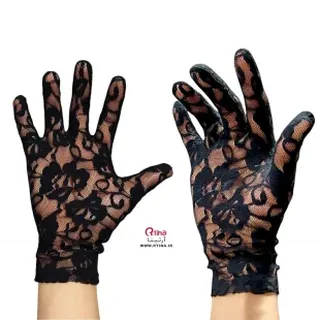 دستکش زنانه گیپور مشکی (مجلسی و روزمره)