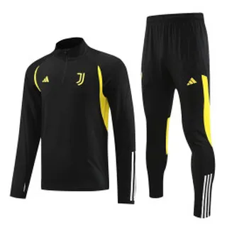 ست نیم زیپ شلوار یوونتوس  Juventus Tracksuit 2023-24 Black Yellow