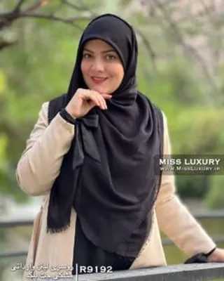 روسری لینن وارداتی مشکی جت بلک R9192