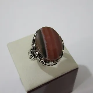 انگشتر عقیق مردانه رگه منظم طبیعی