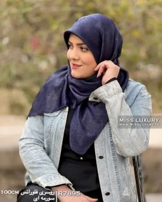 روسری مجلسی فلورانس سرمه ای R7895