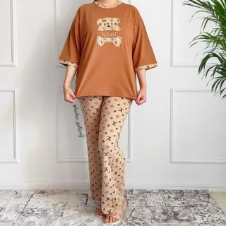 ست تیشرت شلوار بگ طرح تدی