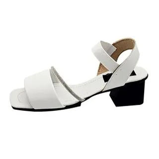 صندل زنانه سیی 1966 مدل نگین دار کد 2305.1 رنگ سفید