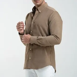 پیراهن آستین بلند یقه دکمه دار مردانه ام کی مدل 1893