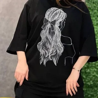 تیشرت لانگ نگین کاری شده 