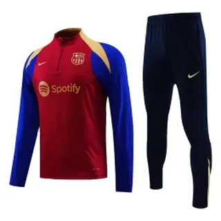 ست نیم زیپ شلوار بارسلونا Barcelona 2024-25 Blue Red Tracksuit