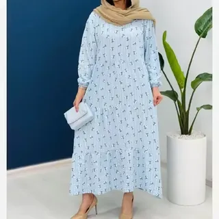 پیراهن نخی شسته شده دبل فیس گلی