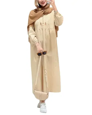 پیراهن زنانه کرم کد 18724