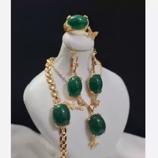 سرویس زنانه عقیق سبز رنگ ثابت تضمینی