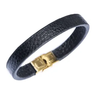 دستبند چرم مشکی فلوتر