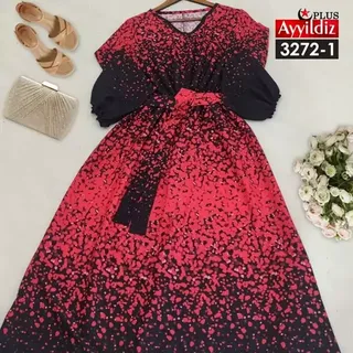 پیراهن 3272 زنانه کرپ حریر سایز بزرگ 