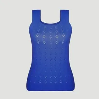 تاپ زنانه مدل یقه خشتی طرح الماس رنگ آبی