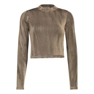 کراپ‌ تی‌شرت آستین بلند زنانه مون‌سا مدل 41082410003-7