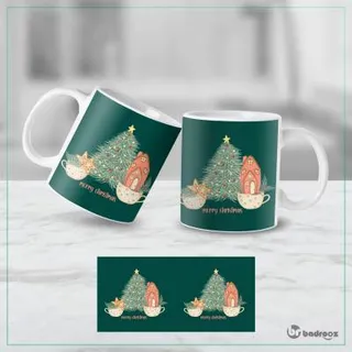 ماگ  merry christmas-dark green