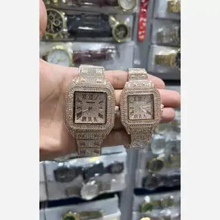 Cartier watch  ساعت کارتیر فول نگین اصلی رزگلد