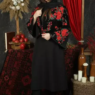 کت سارافون زنانه مجلسی سوزندوزی و پولکی مدل ماری 