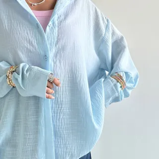 شومیز پشت چاک لینن کد 220512