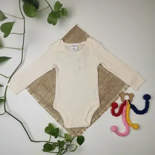 بادی نوزادی آستین بلند برند Lily and Dan طرح کبریتی نباتی رنگ