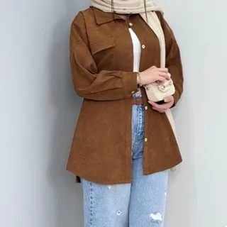 مانتو کبریتی سارگل جنس مخمل کبریزی ریز
