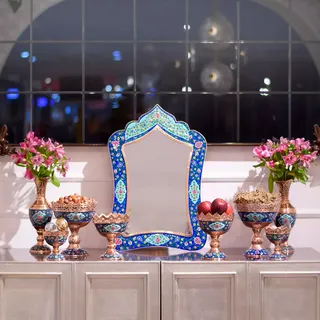 ست 9 تکه هفت سین مس و پرداز کد 377
