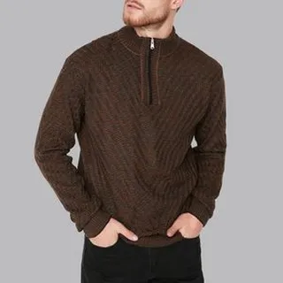 پلیور یقه ایستاده مردانه مدل 266303467 طرح ترندیول