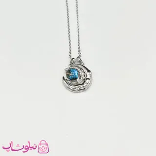 گردنبند زنانه استیل مدل دو پلاک کهکشان و ماه کد 116