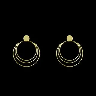 گوشواره طلا 18 عیار زنانه مدوپد مدل دایره کد GA1-12987
