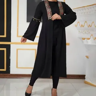 مانتو یقه سنتی آستین منگوله 31116