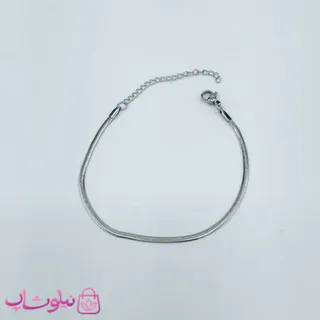 دستبند هرینگبون نقره ای رنگ مدل نرم عرض 2 میل کد 691