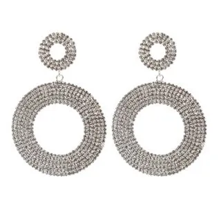 گوشواره زنانه مدل جواهری طرح دایره کد 102007029