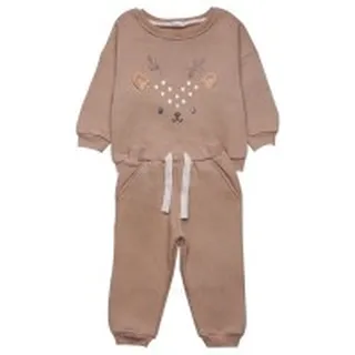 بلوز شلوار اسپرت طرح گوزن رنگ شکلاتی پاپو papo