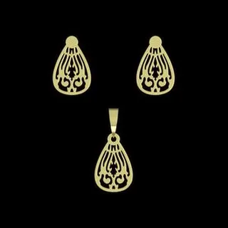 نیم ست طلا 18 عیار زنانه مدوپد مدل هندسی کد NA13651