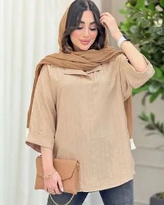 شومیز مانتویی شانتون ژاکارد مدل hale