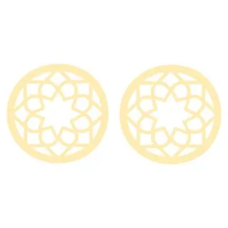 گوشواره طلا 18 عیار زنانه کرابو طرح نقش اسلیمی مدل Kr5163