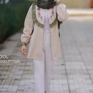 مانتو زنانه شیک کبریتی کرم