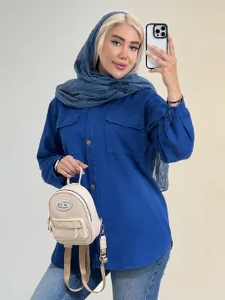 شومیز برگه جیب دار کد 19036