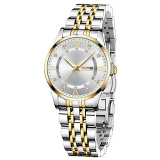 ساعت مچی عقربه‌ای کوارتز زنانه مدل کلاسیک لوکس دی دیت بند استیل طرح بافت کد ۱.۲