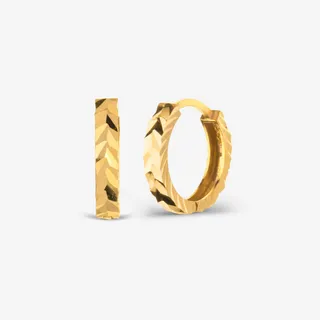 گوشواره حلقه‌ای طلا 18 عیار زنانه گلدم مدل E245005
