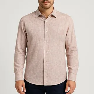 پیراهن آستین بلند مردانه کروم مدل لینن 2410161