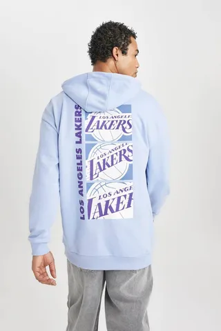 Defactoسویشرت DeFactoFit NBA Los Angeles Lakers Comfort Fit Hooded